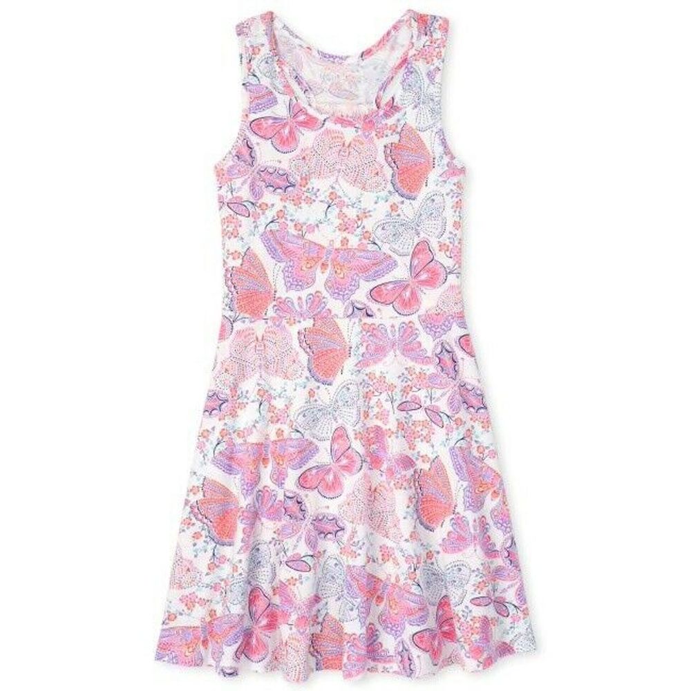 Girls Butterfly Racerback Tank Dress Size 10/12